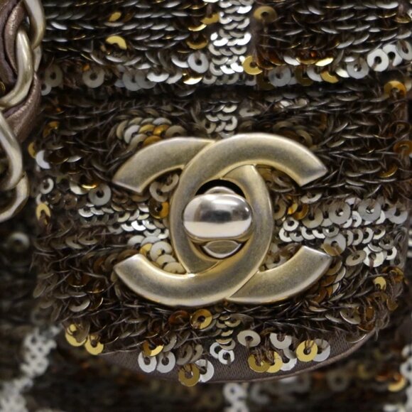 Chanel Small Sequin Quilted Single Flap Gold - Picture 8 of 12
